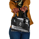 Katherine Johnson Shoulder Handbag with Orbital Space Portrait, Historic NASA Launch Dates and Physics - African Pride