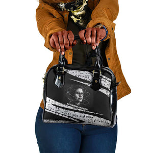Katherine Johnson Shoulder Handbag with Orbital Space Portrait, Historic NASA Launch Dates and Physics - African Pride