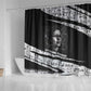 Katherine Johnson Shower Curtain with Orbital Space Portrait, Historic NASA Launch Dates and Physics - African Pride