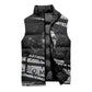 Katherine Johnson Sleeveless Puffer Jacket with Orbital Space Portrait, Historic NASA Launch Dates and Physics - African Pride