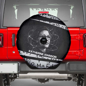 Katherine Johnson Spare Tire Cover with Orbital Space Portrait, Historic NASA Launch Dates and Physics - African Pride