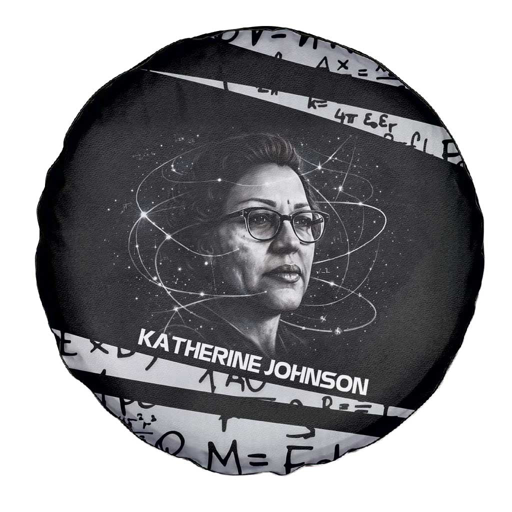 Katherine Johnson Spare Tire Cover with Orbital Space Portrait, Historic NASA Launch Dates and Physics - African Pride