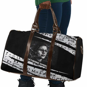Katherine Johnson Travel Bag with Orbital Space Portrait, Historic NASA Launch Dates and Physics - African Pride