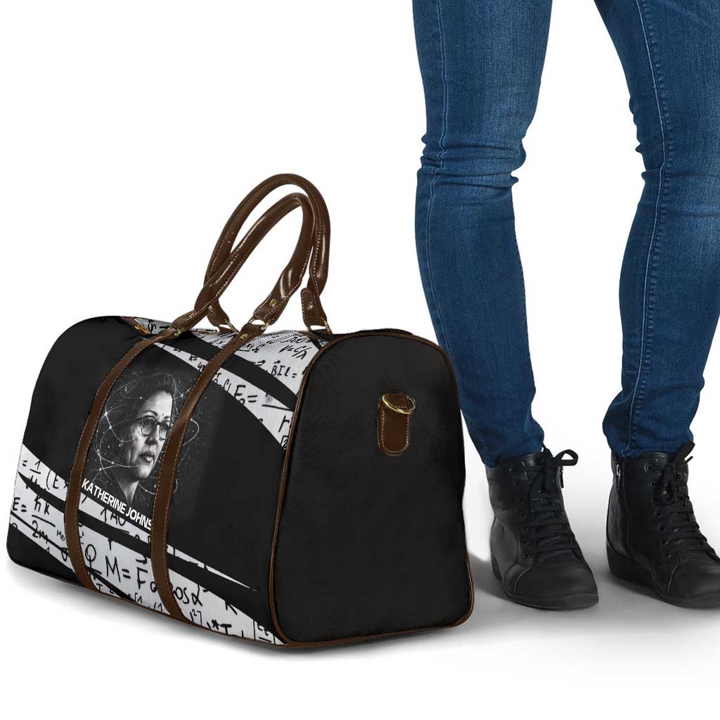 Katherine Johnson Travel Bag with Orbital Space Portrait, Historic NASA Launch Dates and Physics - African Pride