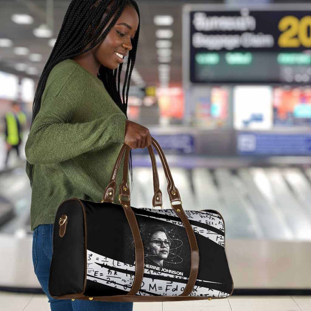 Katherine Johnson Travel Bag with Orbital Space Portrait, Historic NASA Launch Dates and Physics - African Pride