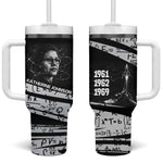 Katherine Johnson Tumbler With Handle with Orbital Space Portrait, Historic NASA Launch Dates and Physics - African Pride