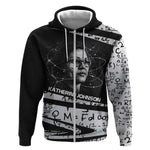 Katherine Johnson Zip Hoodie with Orbital Space Portrait, Historic NASA Launch Dates and Physics - African Pride