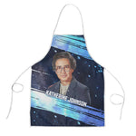 Katherine Johnson Apron with Galaxy Background, Hidden No More Quote and Rocket Brain Equation - African Pride