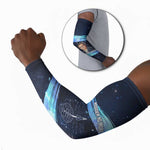 Katherine Johnson Arm Sleeves with Galaxy Background, Hidden No More Quote and Rocket Brain Equation - African Pride