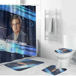 Katherine Johnson Bathroom Set with Galaxy Background, Hidden No More Quote and Rocket Brain Equation - African Pride