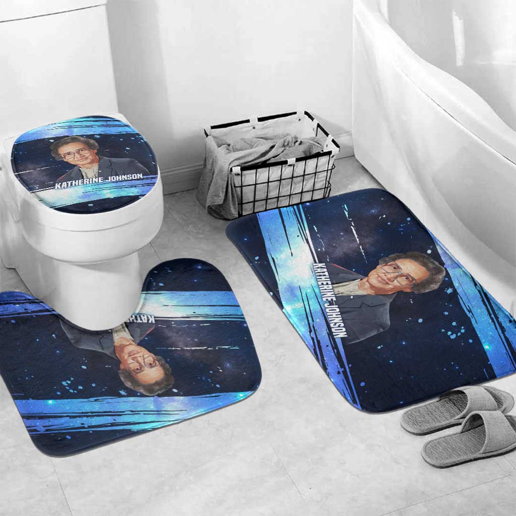Katherine Johnson Bathroom Set with Galaxy Background, Hidden No More Quote and Rocket Brain Equation - African Pride
