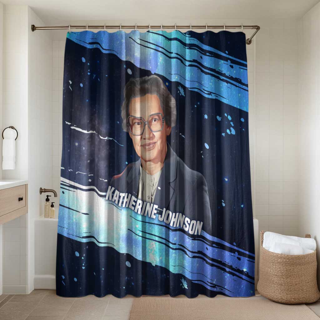 Katherine Johnson Bathroom Set with Galaxy Background, Hidden No More Quote and Rocket Brain Equation - African Pride