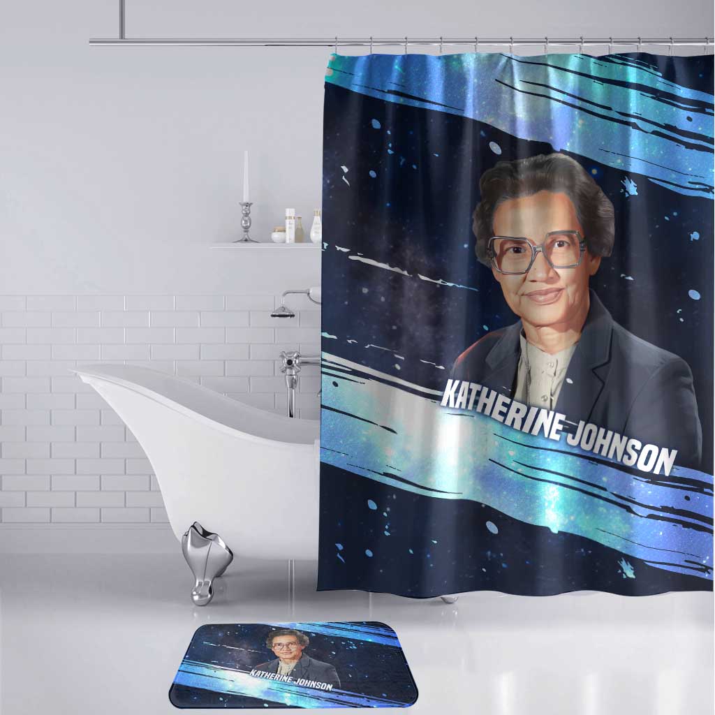 Katherine Johnson Bathroom Set with Galaxy Background, Hidden No More Quote and Rocket Brain Equation - African Pride