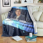 Katherine Johnson Blanket with Galaxy Background, Hidden No More Quote and Rocket Brain Equation - African Pride