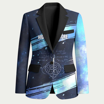 Katherine Johnson Blazer with Galaxy Background, Hidden No More Quote and Rocket Brain Equation - African Pride