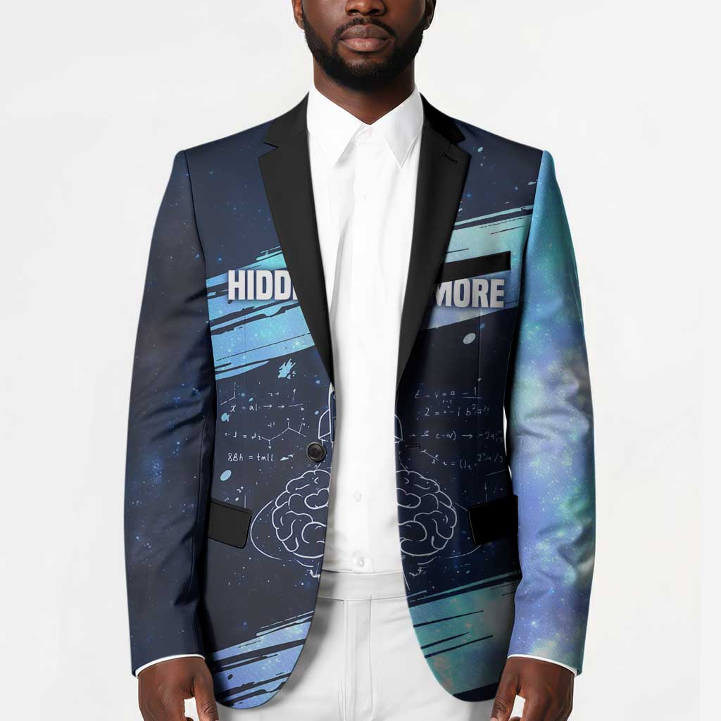 Katherine Johnson Blazer with Galaxy Background, Hidden No More Quote and Rocket Brain Equation - African Pride