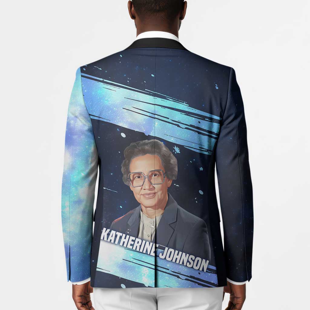 Katherine Johnson Blazer with Galaxy Background, Hidden No More Quote and Rocket Brain Equation - African Pride