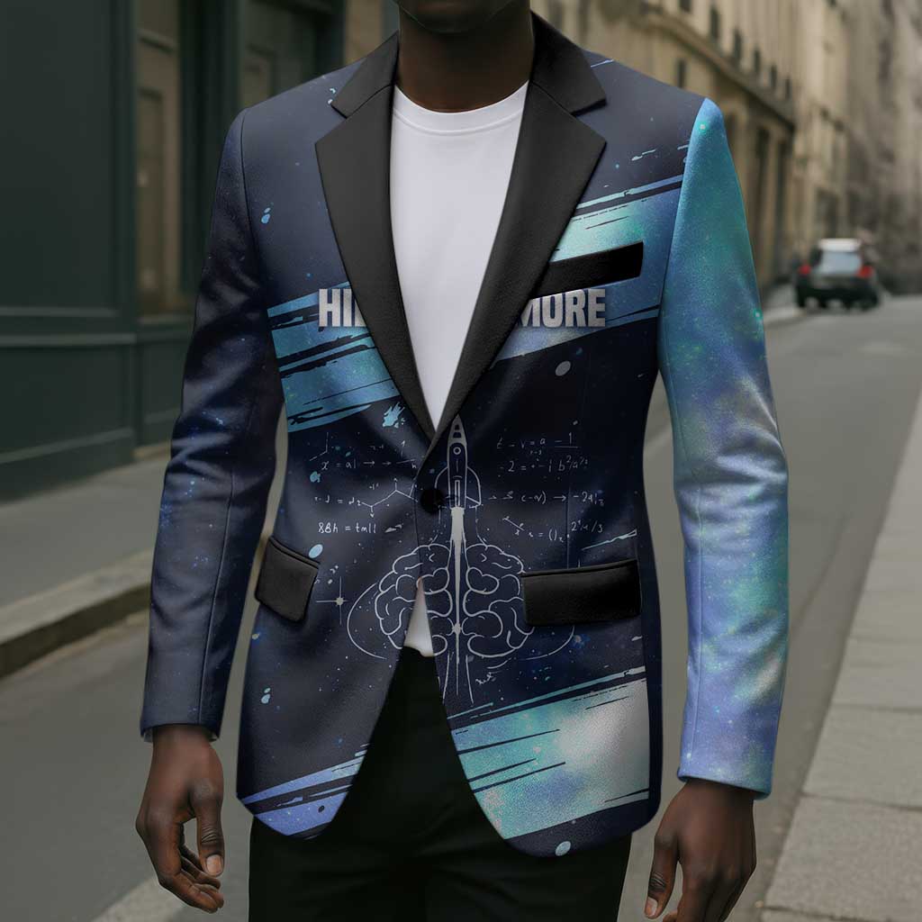 Katherine Johnson Blazer with Galaxy Background, Hidden No More Quote and Rocket Brain Equation - African Pride