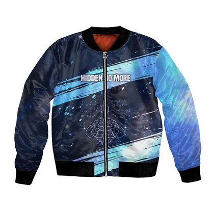 Katherine Johnson Bomber Jacket with Galaxy Background, Hidden No More Quote and Rocket Brain Equation - African Pride
