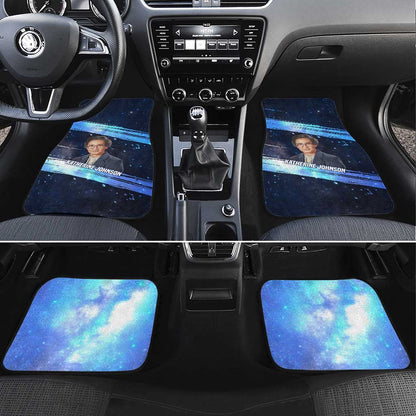 Katherine Johnson Car Mats with Galaxy Background, Hidden No More Quote and Rocket Brain Equation - African Pride