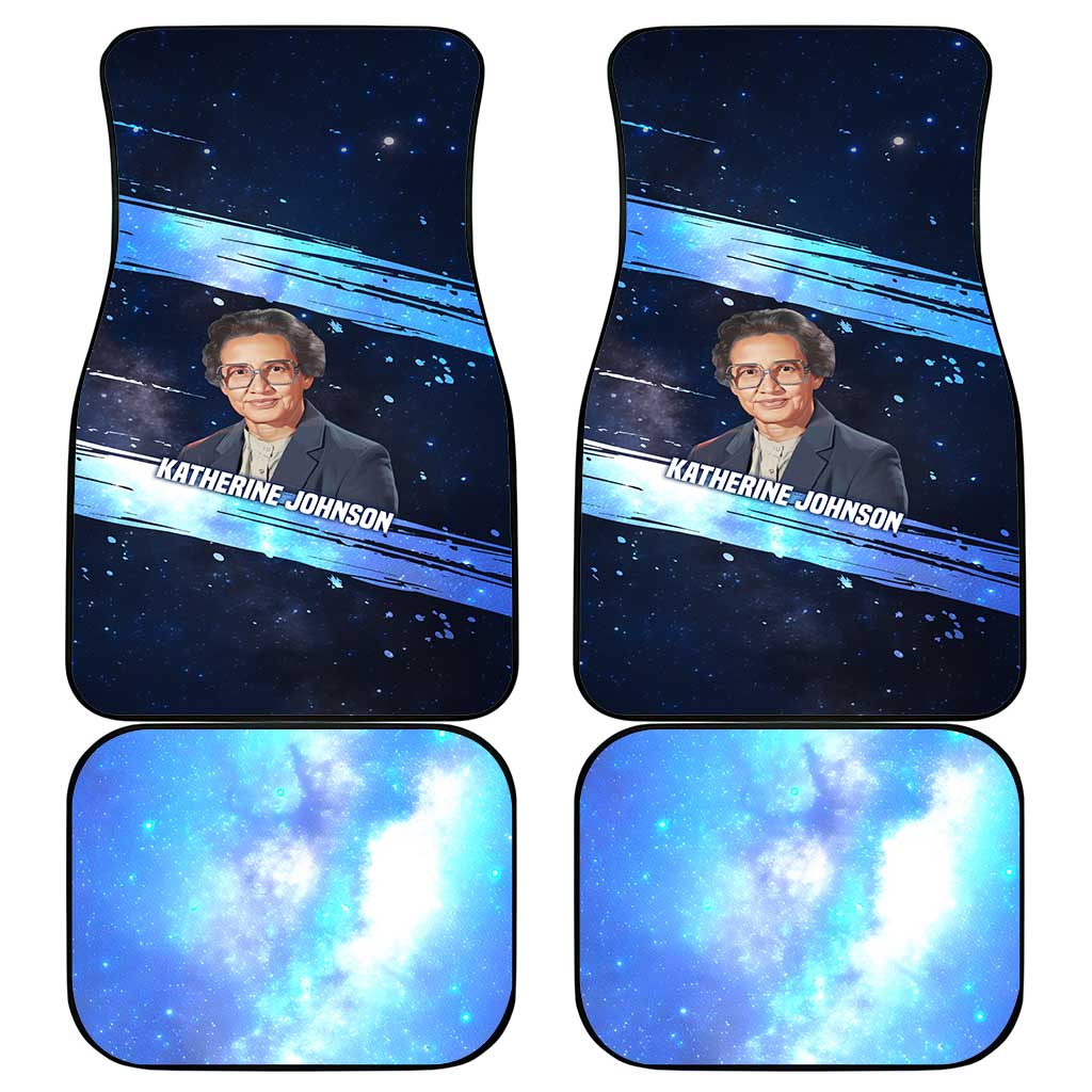 Katherine Johnson Car Mats with Galaxy Background, Hidden No More Quote and Rocket Brain Equation - African Pride