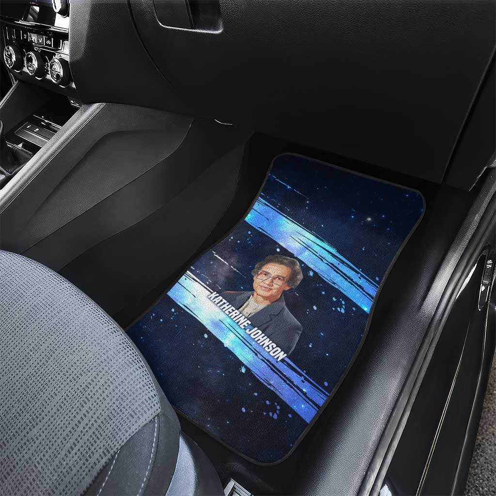 Katherine Johnson Car Mats with Galaxy Background, Hidden No More Quote and Rocket Brain Equation - African Pride