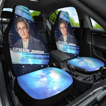 Katherine Johnson Car Seat Cover with Galaxy Background, Hidden No More Quote and Rocket Brain Equation - African Pride