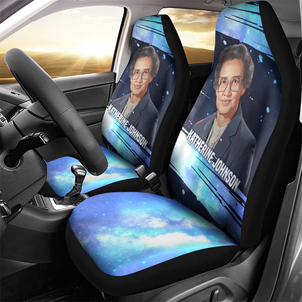 Katherine Johnson Car Seat Cover with Galaxy Background, Hidden No More Quote and Rocket Brain Equation - African Pride