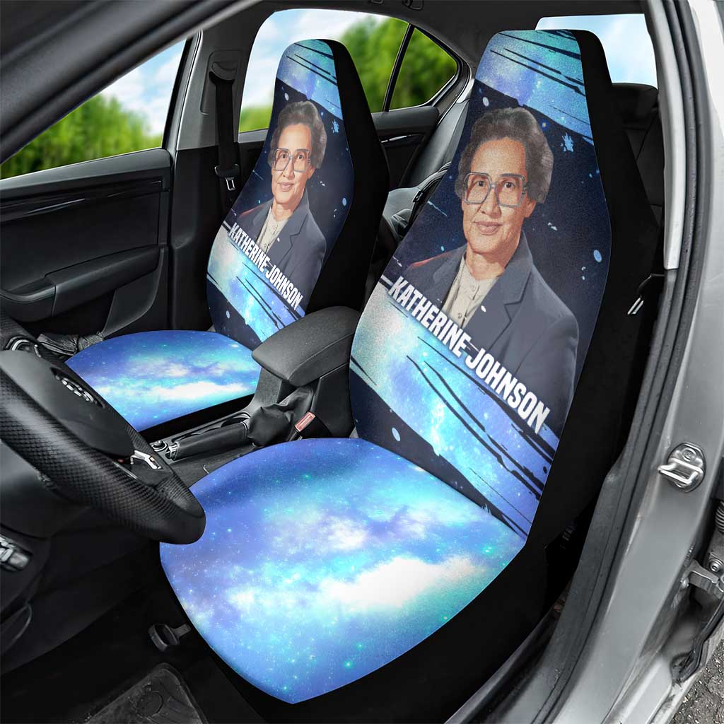 Katherine Johnson Car Seat Cover with Galaxy Background, Hidden No More Quote and Rocket Brain Equation - African Pride