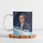 Katherine Johnson Ceramic Mug with Galaxy Background, Hidden No More Quote and Rocket Brain Equation - African Pride