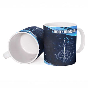 Katherine Johnson Ceramic Mug with Galaxy Background, Hidden No More Quote and Rocket Brain Equation - African Pride