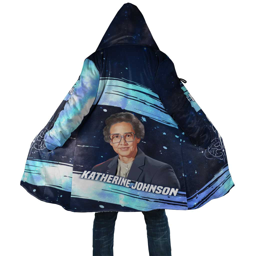Katherine Johnson Cloak with Galaxy Background, Hidden No More Quote and Rocket Brain Equation - African Pride
