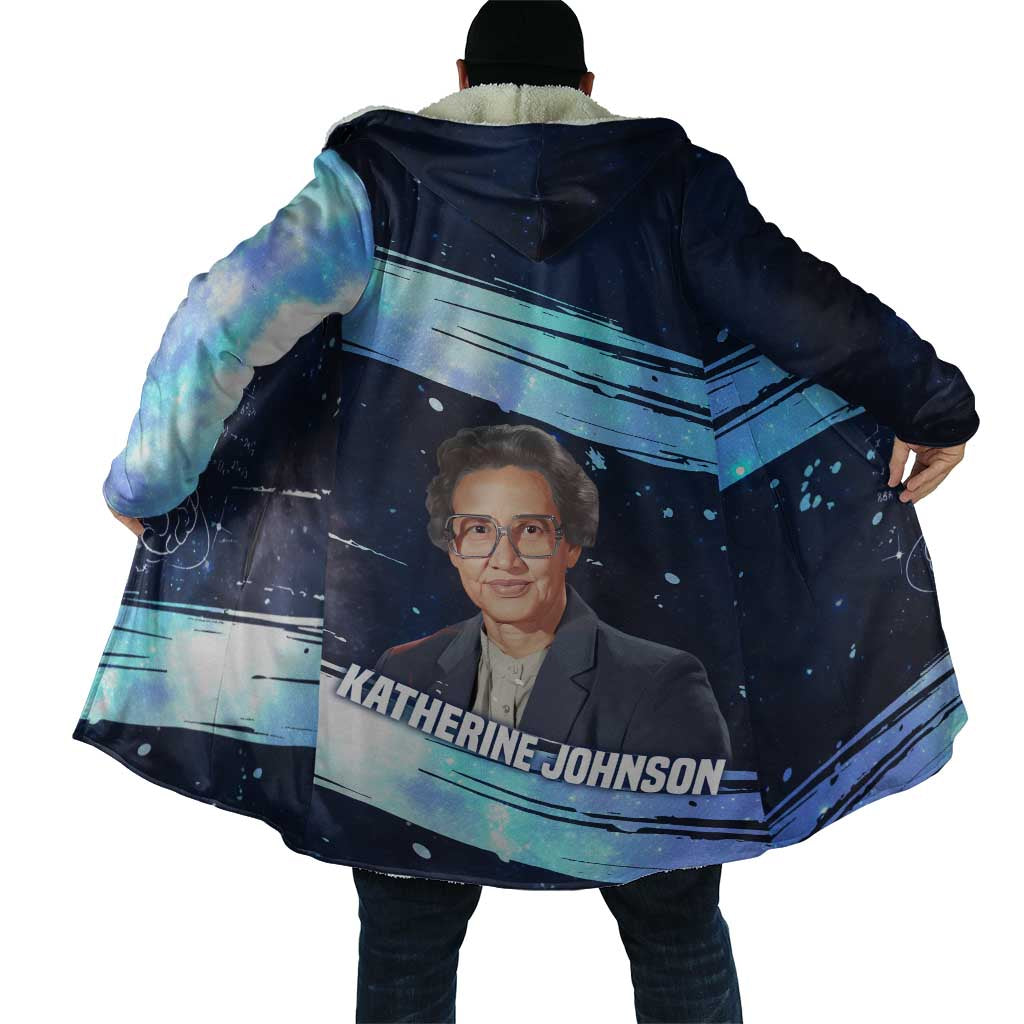 Katherine Johnson Cloak with Galaxy Background, Hidden No More Quote and Rocket Brain Equation - African Pride