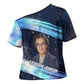 Katherine Johnson Cross Shoulder Shirt with Galaxy Background, Hidden No More Quote and Rocket Brain Equation - African Pride