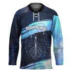 Katherine Johnson Hockey Jersey with Galaxy Background, Hidden No More Quote and Rocket Brain Equation - African Pride
