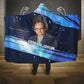 Katherine Johnson Hooded Blanket with Galaxy Background, Hidden No More Quote and Rocket Brain Equation - African Pride