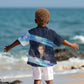 Katherine Johnson Kid Hawaiian Shirt with Galaxy Background, Hidden No More Quote and Rocket Brain Equation - African Pride