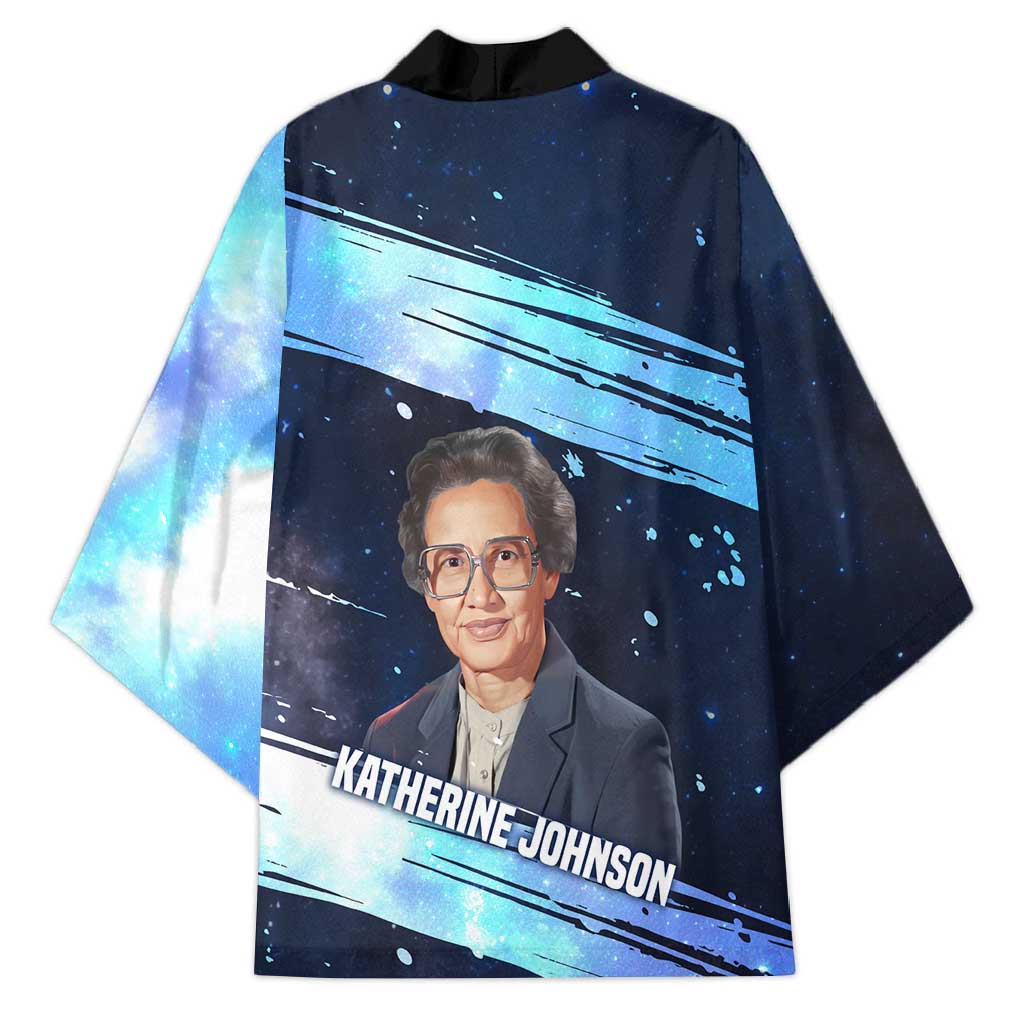 Katherine Johnson Kimono with Galaxy Background, Hidden No More Quote and Rocket Brain Equation - African Pride