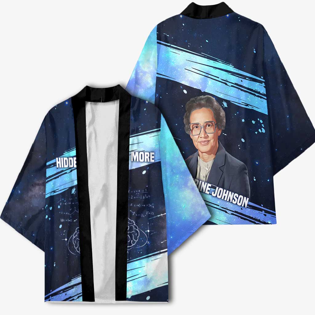 Katherine Johnson Kimono with Galaxy Background, Hidden No More Quote and Rocket Brain Equation - African Pride
