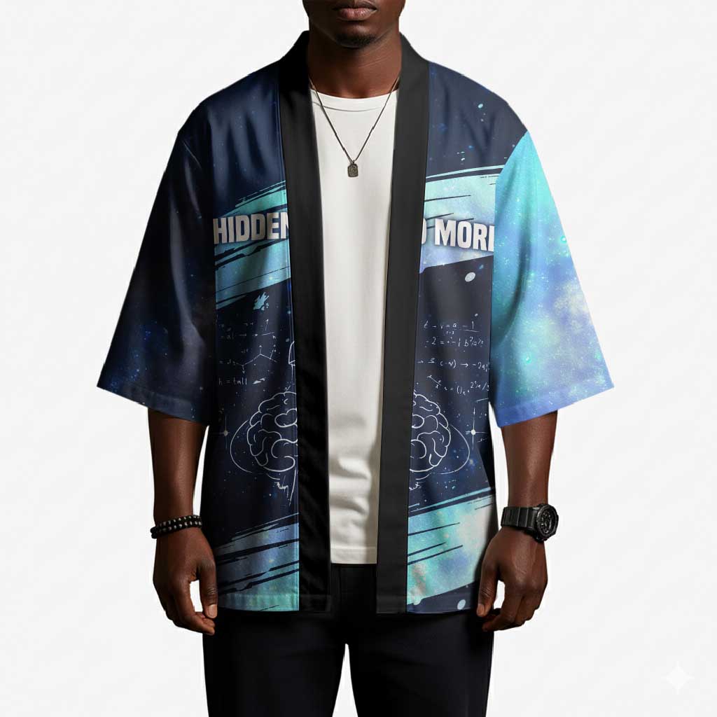 Katherine Johnson Kimono with Galaxy Background, Hidden No More Quote and Rocket Brain Equation - African Pride