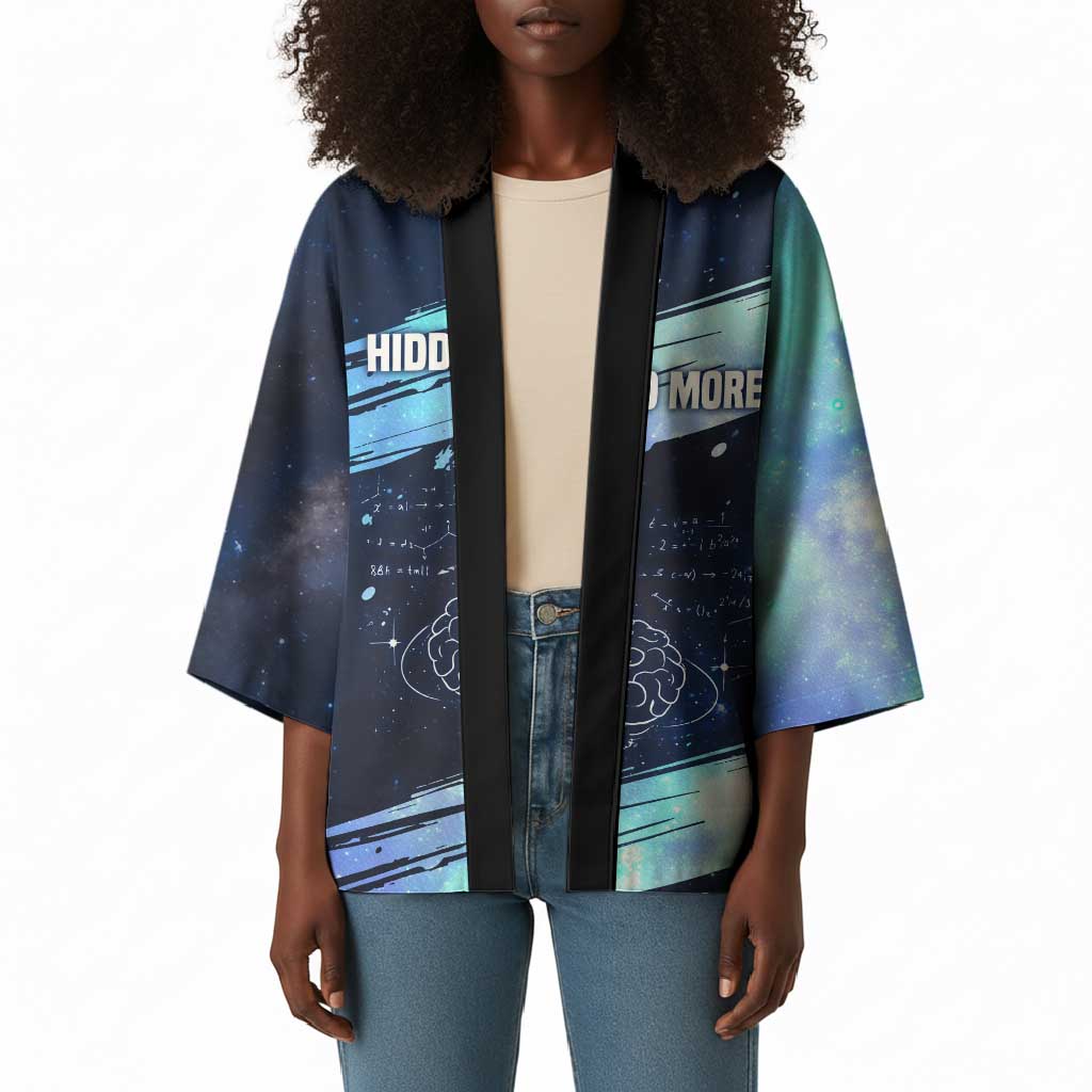 Katherine Johnson Kimono with Galaxy Background, Hidden No More Quote and Rocket Brain Equation - African Pride