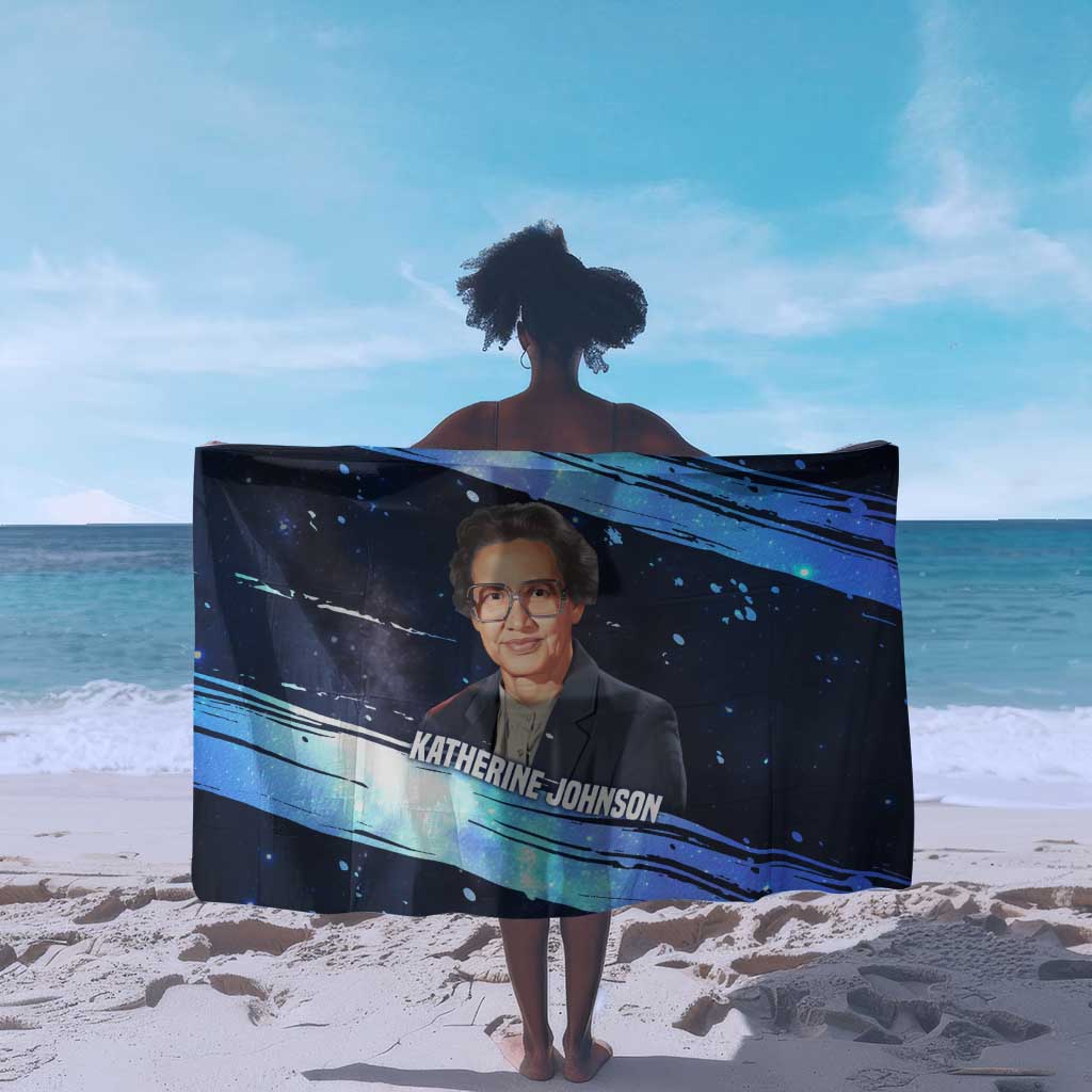 Katherine Johnson Sarong with Galaxy Background, Hidden No More Quote and Rocket Brain Equation - African Pride