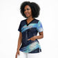 Katherine Johnson Scrub Top with Galaxy Background, Hidden No More Quote and Rocket Brain Equation - African Pride
