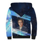 Katherine Johnson Sherpa Hoodie with Galaxy Background, Hidden No More Quote and Rocket Brain Equation - African Pride
