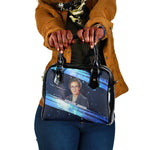 Katherine Johnson Shoulder Handbag with Galaxy Background, Hidden No More Quote and Rocket Brain Equation - African Pride