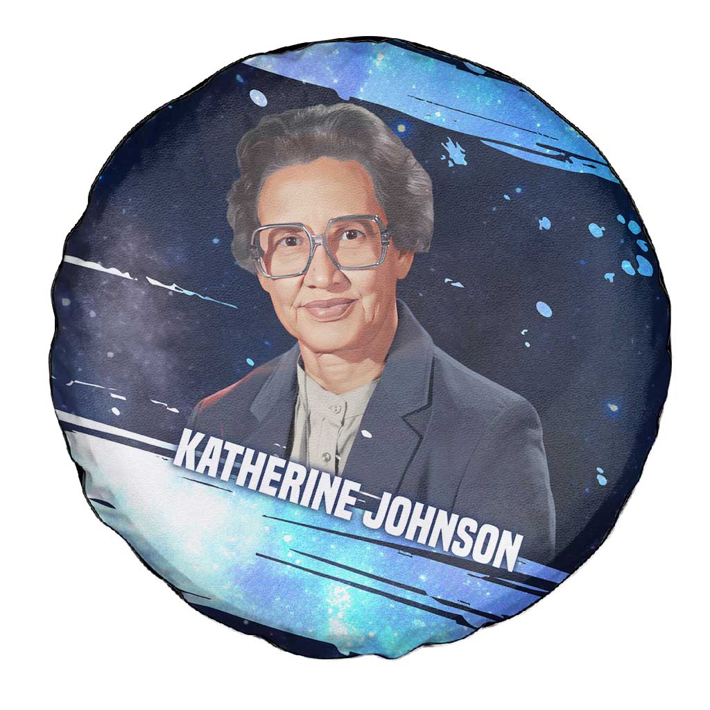 Katherine Johnson Spare Tire Cover with Galaxy Background, Hidden No More Quote and Rocket Brain Equation - African Pride