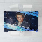 Katherine Johnson Tablecloth with Galaxy Background, Hidden No More Quote and Rocket Brain Equation - African Pride