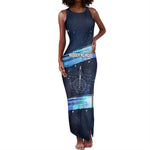 Katherine Johnson Tank Maxi Dress with Galaxy Background, Hidden No More Quote and Rocket Brain Equation - African Pride