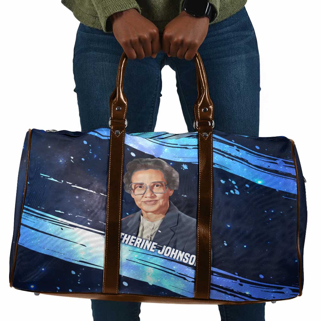 Katherine Johnson Travel Bag with Galaxy Background, Hidden No More Quote and Rocket Brain Equation - African Pride