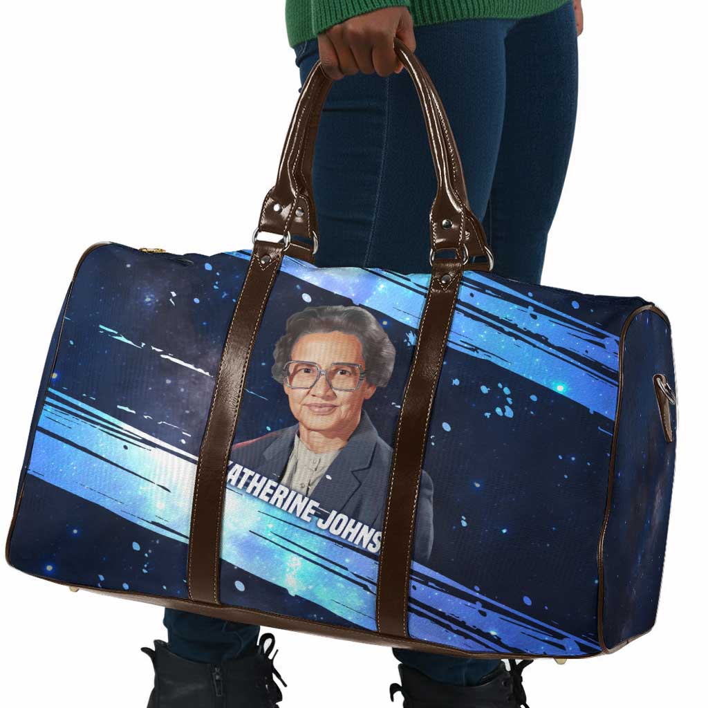 Katherine Johnson Travel Bag with Galaxy Background, Hidden No More Quote and Rocket Brain Equation - African Pride
